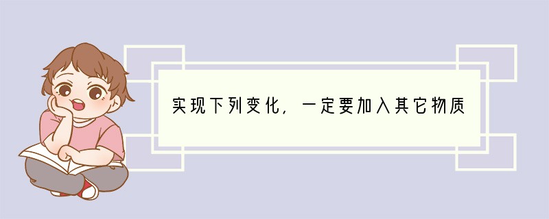 实现下列变化，一定要加入其它物质作氧化剂的是（　　）A．Zn→ZnCl2B．Cl2→